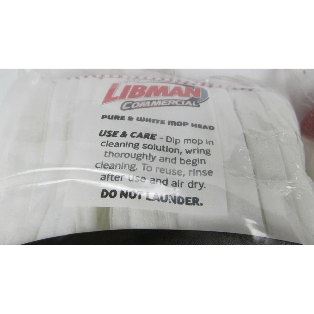 Libman Commercial Pure & White  Mop Head Lot of 2 New Sealed